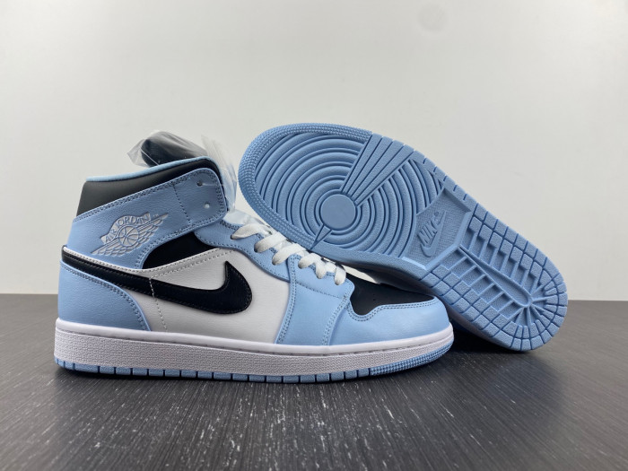 jordan 1 mid ice blue (gs) - 555112-401