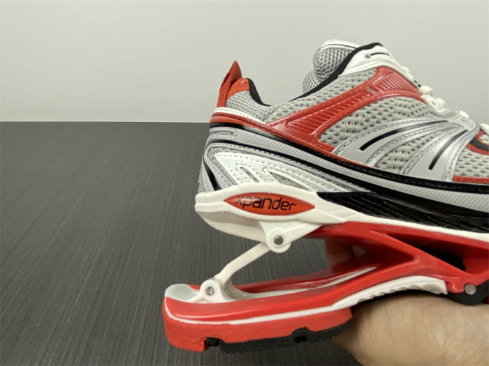 blcg x-pander 6.0 sneaker in red, silver, black and white mesh and nylon w2ra46012