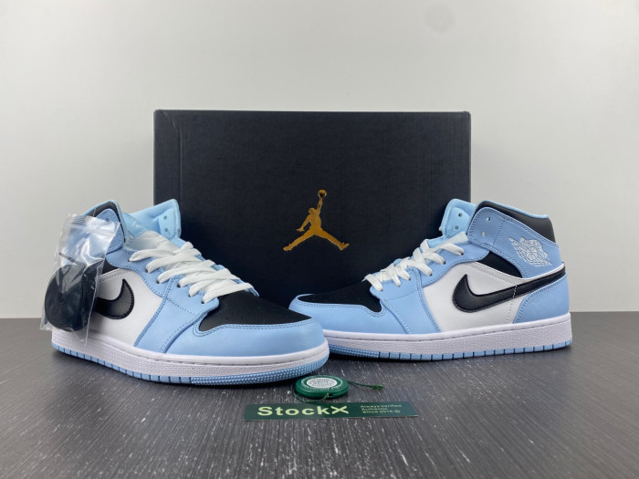 jordan 1 mid ice blue (gs) - 555112-401