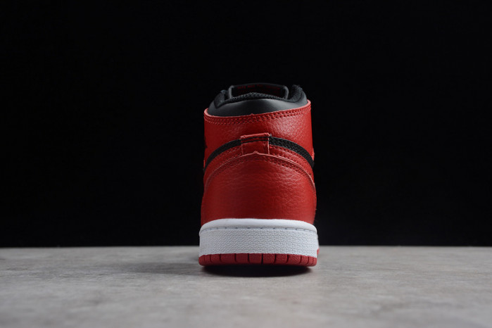 kids air jordan 1 retro high og banned bred black red 555088 001