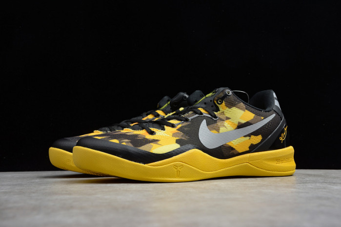 nike zoom kobe 8 viii black yellow grey basketball shoes 555286-077