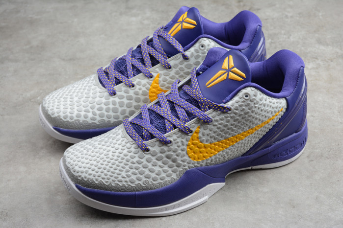 nike kobe 6 vi white/purple-yellow cw2190-104