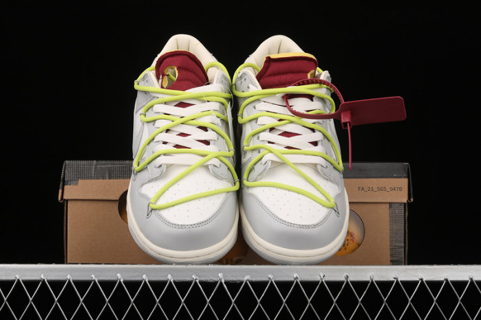 nike dunk low off-white lot 8 - dm1602-106