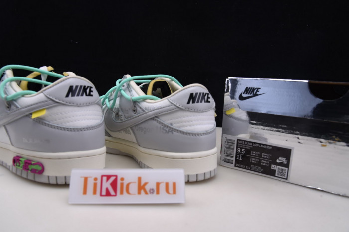 OFW X NIKE SB DUNK LOW 04 OF 50 OW WHITE GREY GREEN DM1602-114