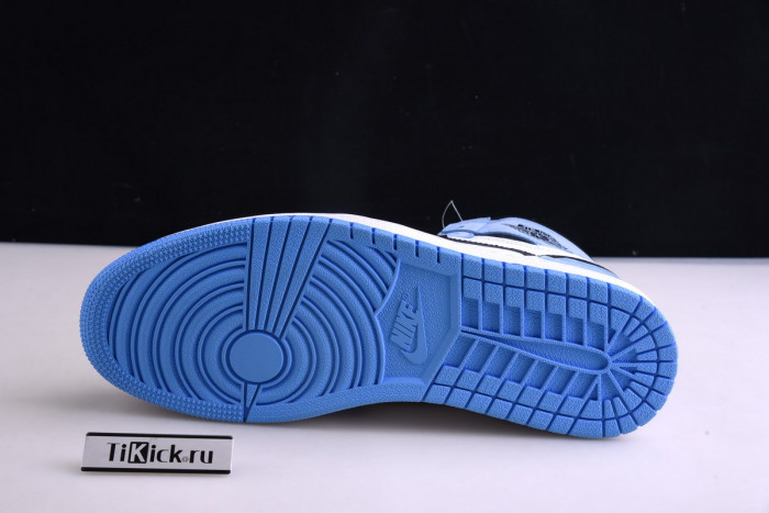 air jordan 1 retro high white university blue black - 555088-134