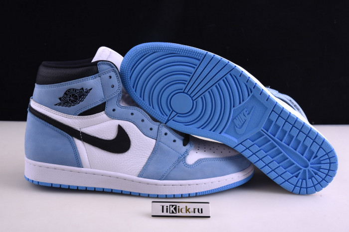 air jordan 1 retro high white university blue black - 555088-134