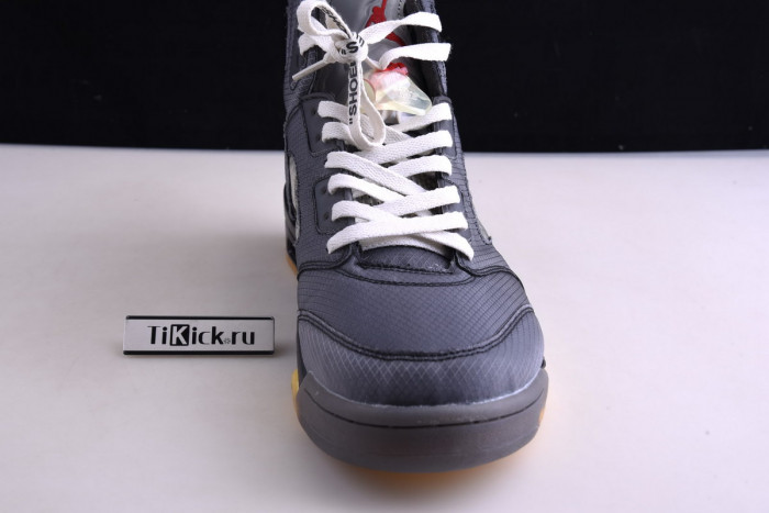 air jordan 5 retro ofw black/muslin-fire red ct8480-001