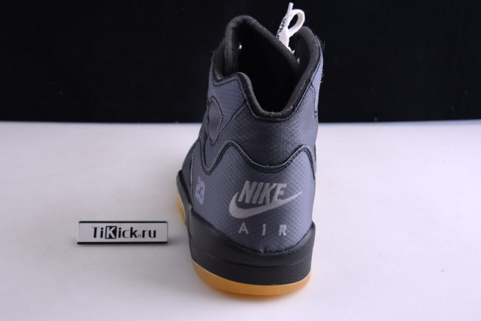 air jordan 5 retro ofw black/muslin-fire red ct8480-001