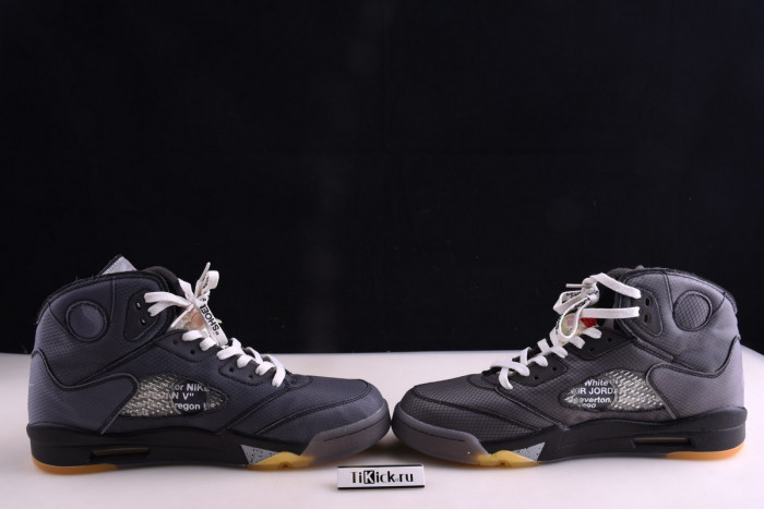 air jordan 5 retro ofw black/muslin-fire red ct8480-001